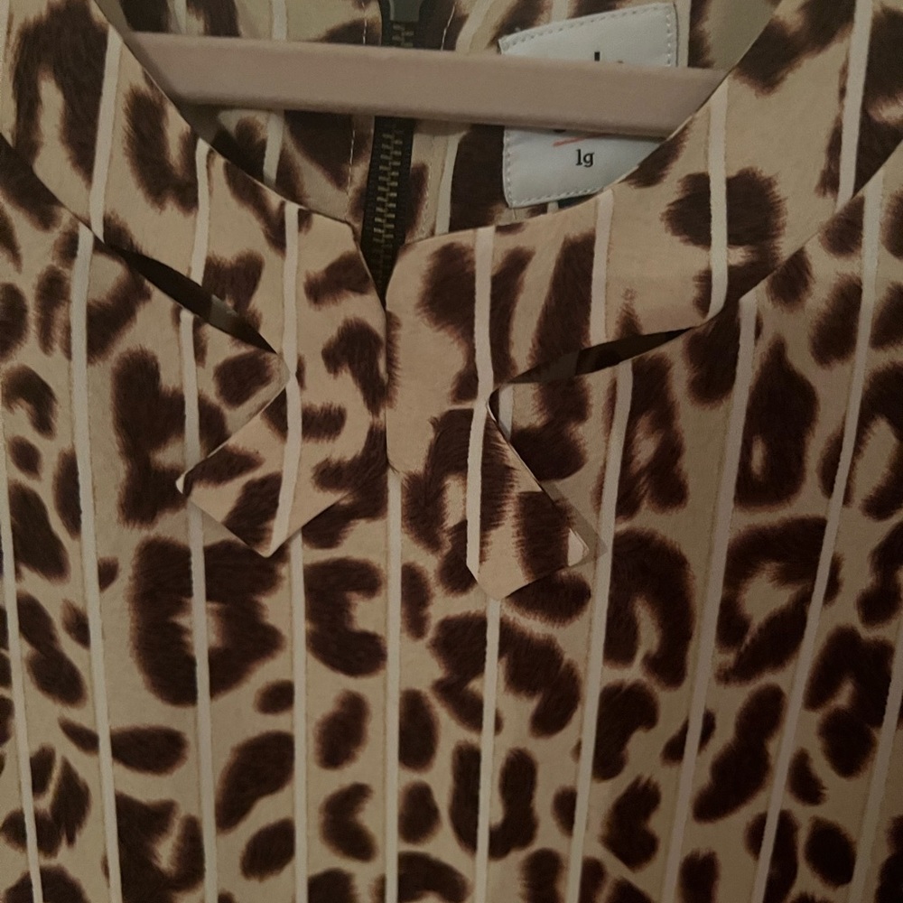 CAbi Brown Animal Print Blouse